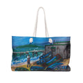  beach bag showing coastal scene of isle of wight on a white background