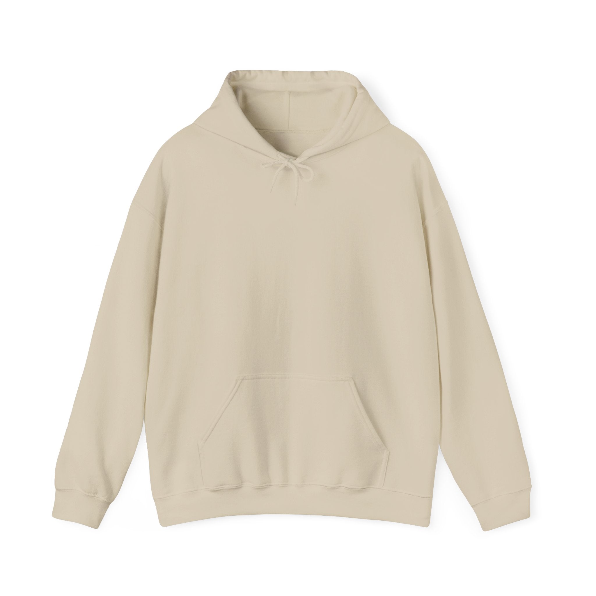 Front of beige hoodie on a white background 
